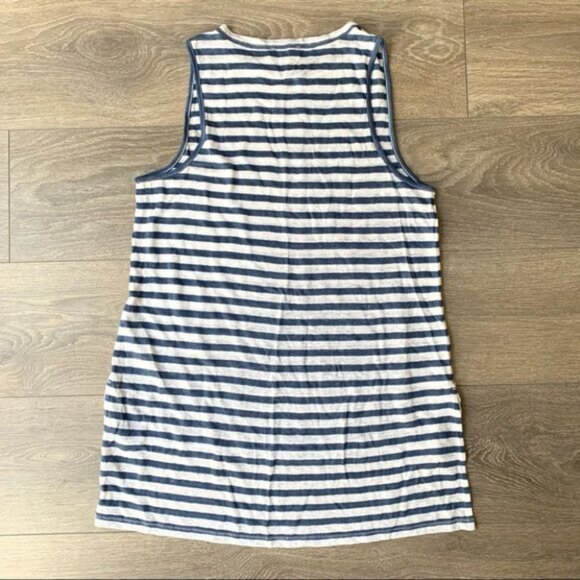 Aritzia Wilfred Free Striped Tank Top Sleeveless White Blue Linen Size XXS - Picture 11 of 11